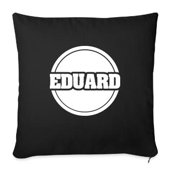 First name Eduard - Sofa pillowcase 17,3'' x 17,3'' (45 x 45 cm) - black - Front