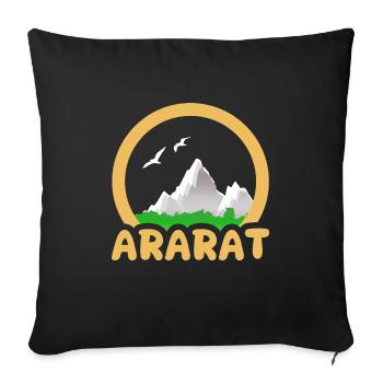 Ararat en tant que trekking - Housse de coussin décorative 45 x 45 cm - noir - Devant