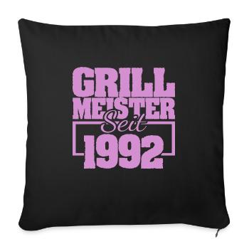 Barbecue 1992 - Housse de coussin décorative 45 x 45 cm - noir - Devant