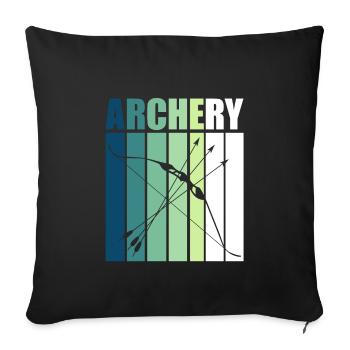 Archery Gift Idea & T-Shirt - Sofa pillowcase 17,3'' x 17,3'' (45 x 45 cm) - black - Front