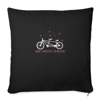Tandem T-shirt & idée cadeau - Housse de coussin décorative 45 x 45 cm - noir - Devant
