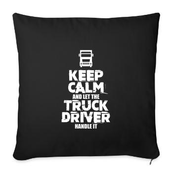 Funny Truck Driver T-Shirt & Gift - Sofa pillowcase 17,3'' x 17,3'' (45 x 45 cm) - black - Front