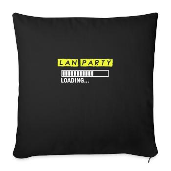 Lustiges LAN Party Shirt & Geschenk - Sofakissenbezug 45 x 45 cm - Schwarz - Vorne