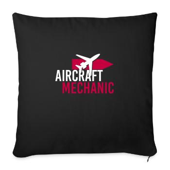 Aircraft mechanic - Sofa pillowcase 17,3'' x 17,3'' (45 x 45 cm) - black - Front