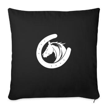 Chevaux T-shirt & fer cadeau - Housse de coussin décorative 45 x 45 cm - noir - Devant