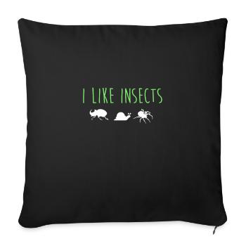 Insects - Sofa pillowcase 17,3'' x 17,3'' (45 x 45 cm) - black - Front