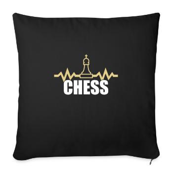 Chess - Sofa pillowcase 17,3'' x 17,3'' (45 x 45 cm) - black - Front
