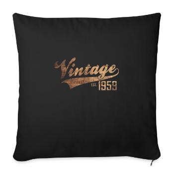 Vintage 1959 - Sofa pillowcase 17,3'' x 17,3'' (45 x 45 cm) - black - Front