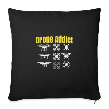 Drone - Sofa pillowcase 17,3'' x 17,3'' (45 x 45 cm) - black - Front
