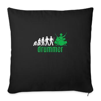 Drummer - Housse de coussin décorative 45 x 45 cm - noir - Devant