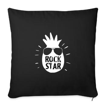 Rock Star Pineapple - Sofa pillowcase 17,3'' x 17,3'' (45 x 45 cm) - black - Front