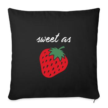 Fraise - Housse de coussin décorative 45 x 45 cm - noir - Devant