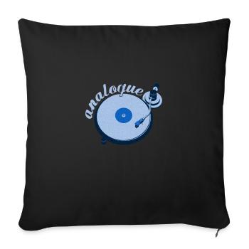 Record Player Shirt & Gift Idea - Sofa pillowcase 17,3'' x 17,3'' (45 x 45 cm) - black - Front