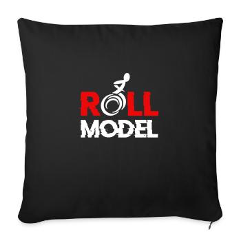 Sports en fauteuil roulant - Housse de coussin décorative 45 x 45 cm - noir - Devant