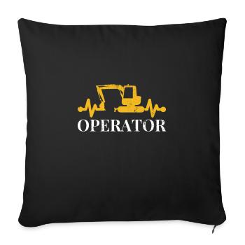Baggerfahrer - Sofakissenbezug 45 x 45 cm - Schwarz - Vorne