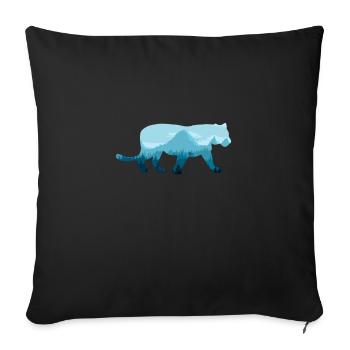 Chat sauvage - Housse de coussin décorative 45 x 45 cm - noir - Devant
