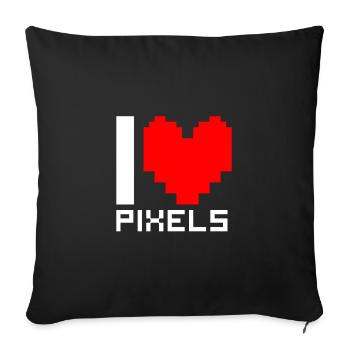 J'aime les pixels - Housse de coussin décorative 45 x 45 cm - noir - Devant