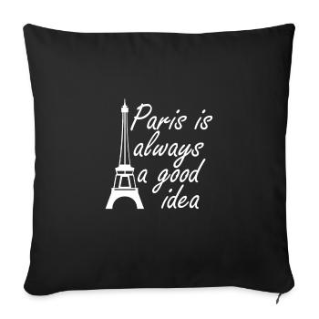 Paris - Housse de coussin décorative 45 x 45 cm - noir - Devant