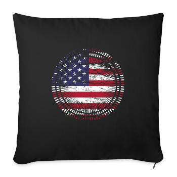 USA Amérique - Housse de coussin décorative 45 x 45 cm - noir - Devant