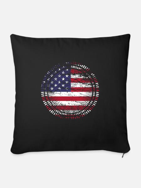 Usa Amerika - Sofakissenbezug 45 x 45 cm - Schwarz
