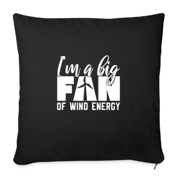Wind energy - Sofa pillowcase 17,3'' x 17,3'' (45 x 45 cm) - black - Front