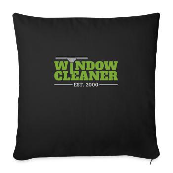 Nettoyant pour vitres depuis 2000 anniversaire cadeau - Housse de coussin décorative 45 x 45 cm - noir - Devant