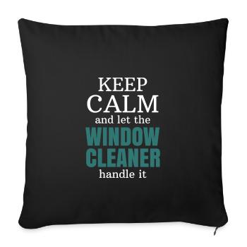 Laveur de vitres cadeau profession - Housse de coussin décorative 45 x 45 cm - noir - Devant