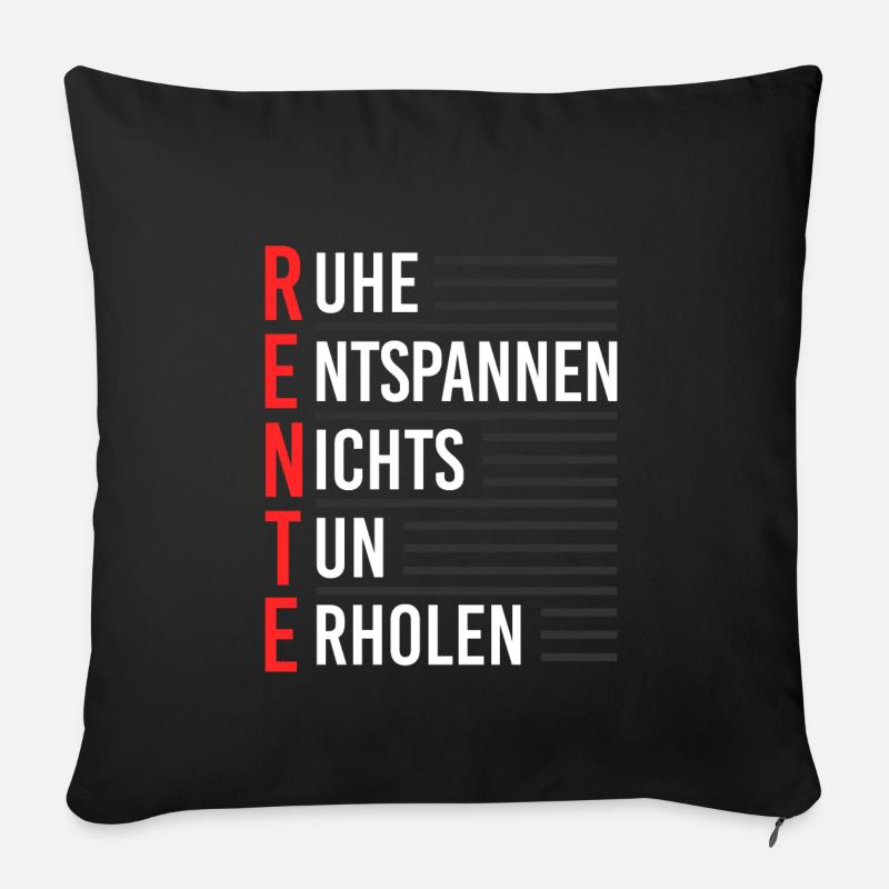 Rente - Sofakissenbezug 45 x 45 cm - Schwarz