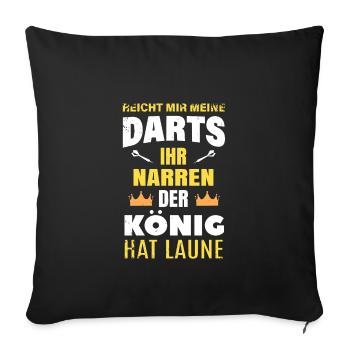 Dart Spruch & Geschenk Dartspieler - Sofakissenbezug 45 x 45 cm - Schwarz - Vorne