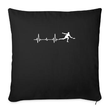 Ultimate Frisbee heartbeat - Sofa pillowcase 17,3'' x 17,3'' (45 x 45 cm) - black - Front