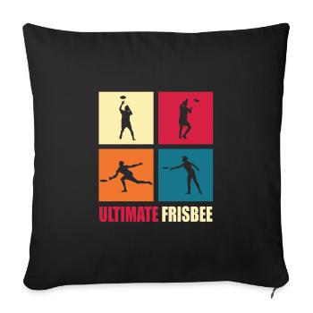 Ultimate Frisbee - Sofa pillowcase 17,3'' x 17,3'' (45 x 45 cm) - black - Front