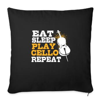 cello - Sofa pillowcase 17,3'' x 17,3'' (45 x 45 cm) - black - Front