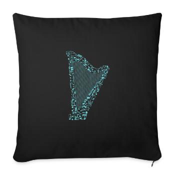 Harpe - Housse de coussin décorative 45 x 45 cm - noir - Devant