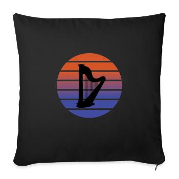 harp - Sofa pillowcase 17,3'' x 17,3'' (45 x 45 cm) - black - Front