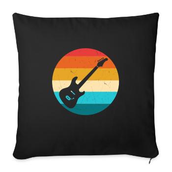 Guitare - Housse de coussin décorative 45 x 45 cm - noir - Devant