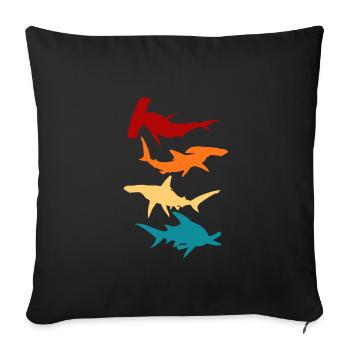Hammerhaie cadeau - Housse de coussin décorative 45 x 45 cm - noir - Devant