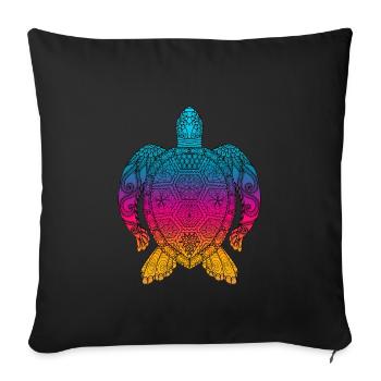 Tortue - Housse de coussin décorative 45 x 45 cm - noir - Devant