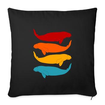 Manatees - Sofa pillowcase 17,3'' x 17,3'' (45 x 45 cm) - black - Front