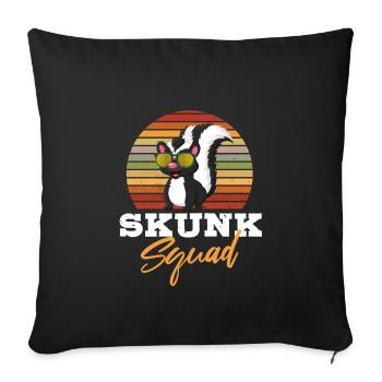 Skunk Squad - Sofa pillowcase 17,3'' x 17,3'' (45 x 45 cm) - black - Front
