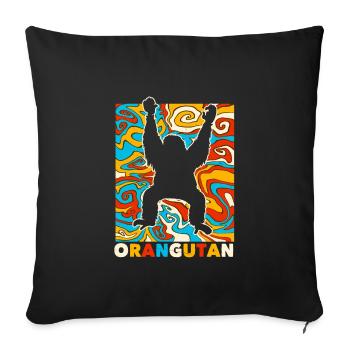 Orang-outan - Housse de coussin décorative 45 x 45 cm - noir - Devant
