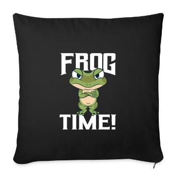Frog Time - Sofa pillowcase 17,3'' x 17,3'' (45 x 45 cm) - black - Front