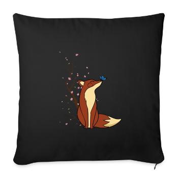 Fuchs - Sofakissenbezug 45 x 45 cm - Schwarz - Vorne