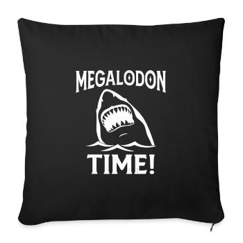 Megalodon Time - Sofa pillowcase 17,3'' x 17,3'' (45 x 45 cm) - black - Front