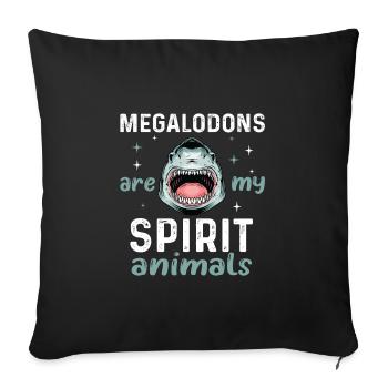 Favorite Animal Megalodon - Sofa pillowcase 17,3'' x 17,3'' (45 x 45 cm) - black - Front