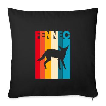 Fennek Wüstenfuchs - Sofakissenbezug 45 x 45 cm - Schwarz - Vorne