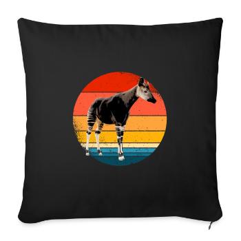 Okapi Geschenk - Sofakissenbezug 45 x 45 cm - Schwarz - Vorne