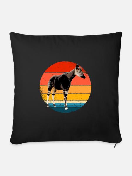 Okapi Geschenk - Sofakissenbezug 45 x 45 cm - Schwarz