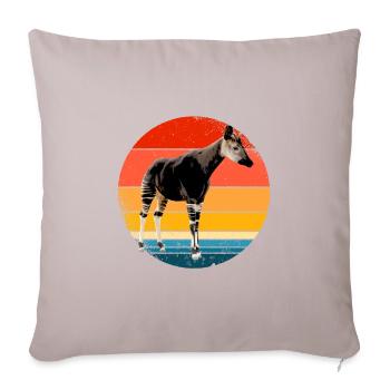 Okapi Geschenk - Sofakissenbezug 45 x 45 cm - helles Taupe - Vorne