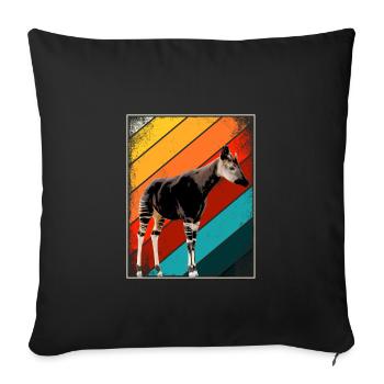 Okapi Retro Cadeau - Housse de coussin décorative 45 x 45 cm - noir - Devant
