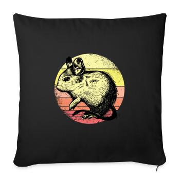 Degu Silhouette - Sofa pillowcase 17,3'' x 17,3'' (45 x 45 cm) - black - Front